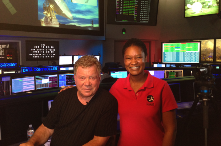 As a science fiction aficionado, Drain, shown here with William Shatner (Capt. James T. Kirk from “Star Trek”) at JPL, turned her love of space into a leading role at the forefront of planetary exploration. Photo provided.